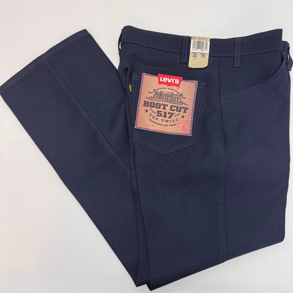 NWT Vintage Levi’s 517 Tex Twill Boot Cut Men’s Pants Navy Waist 32 Cowboy Rodeo